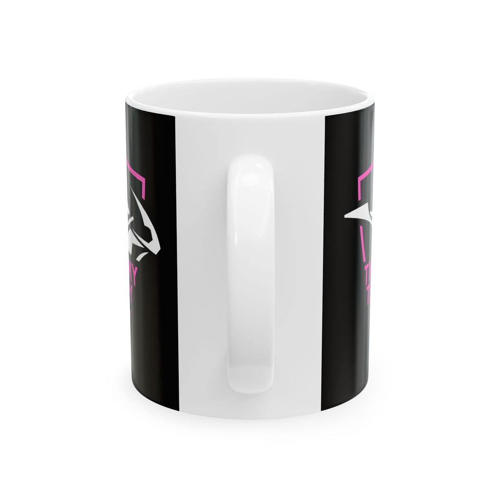 Non UK Sales 11oz And 15oz White Mug With (This is my therapy) pink