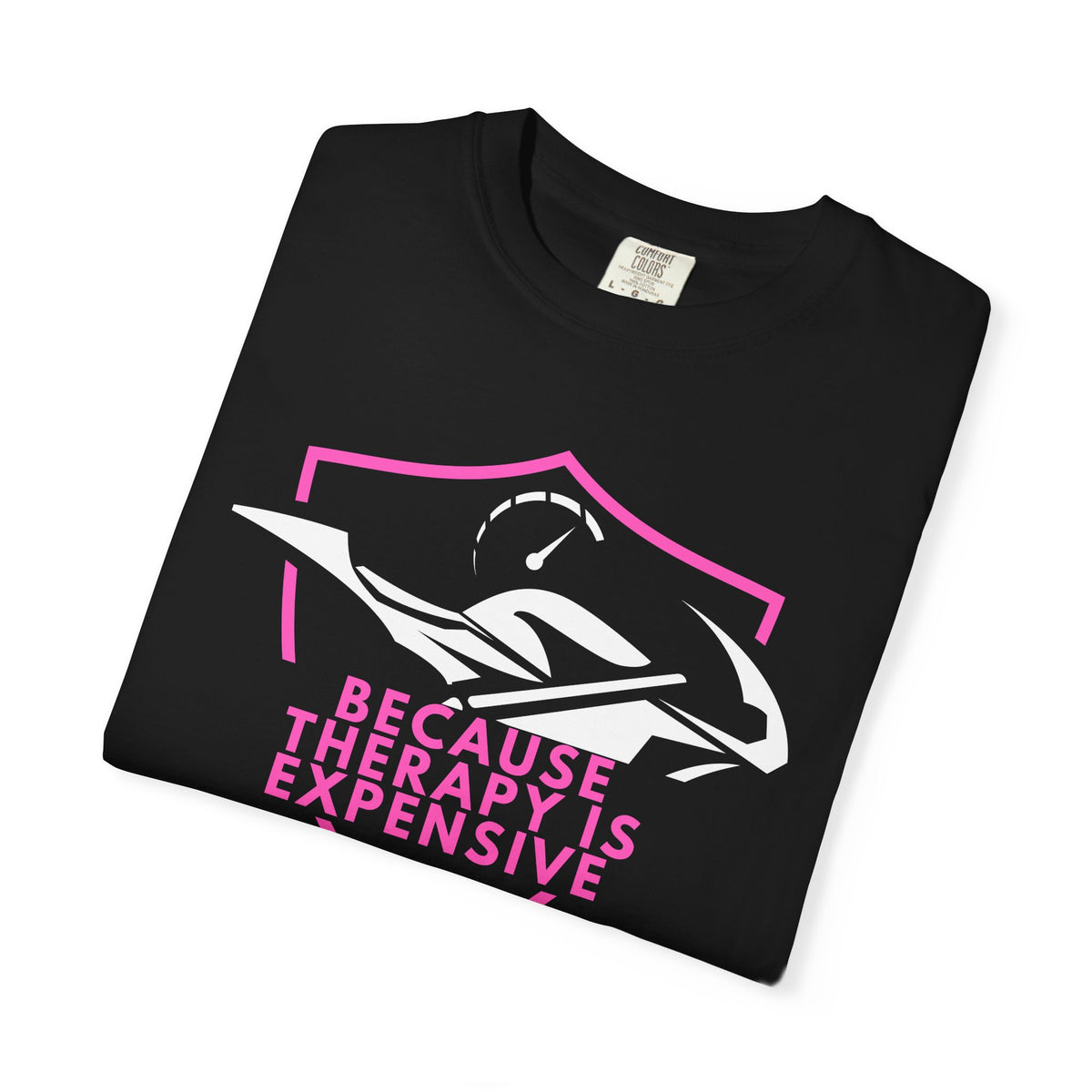 Non UK Sales Motorbike t-shirt  (Because Therapy is expensive) P/B
