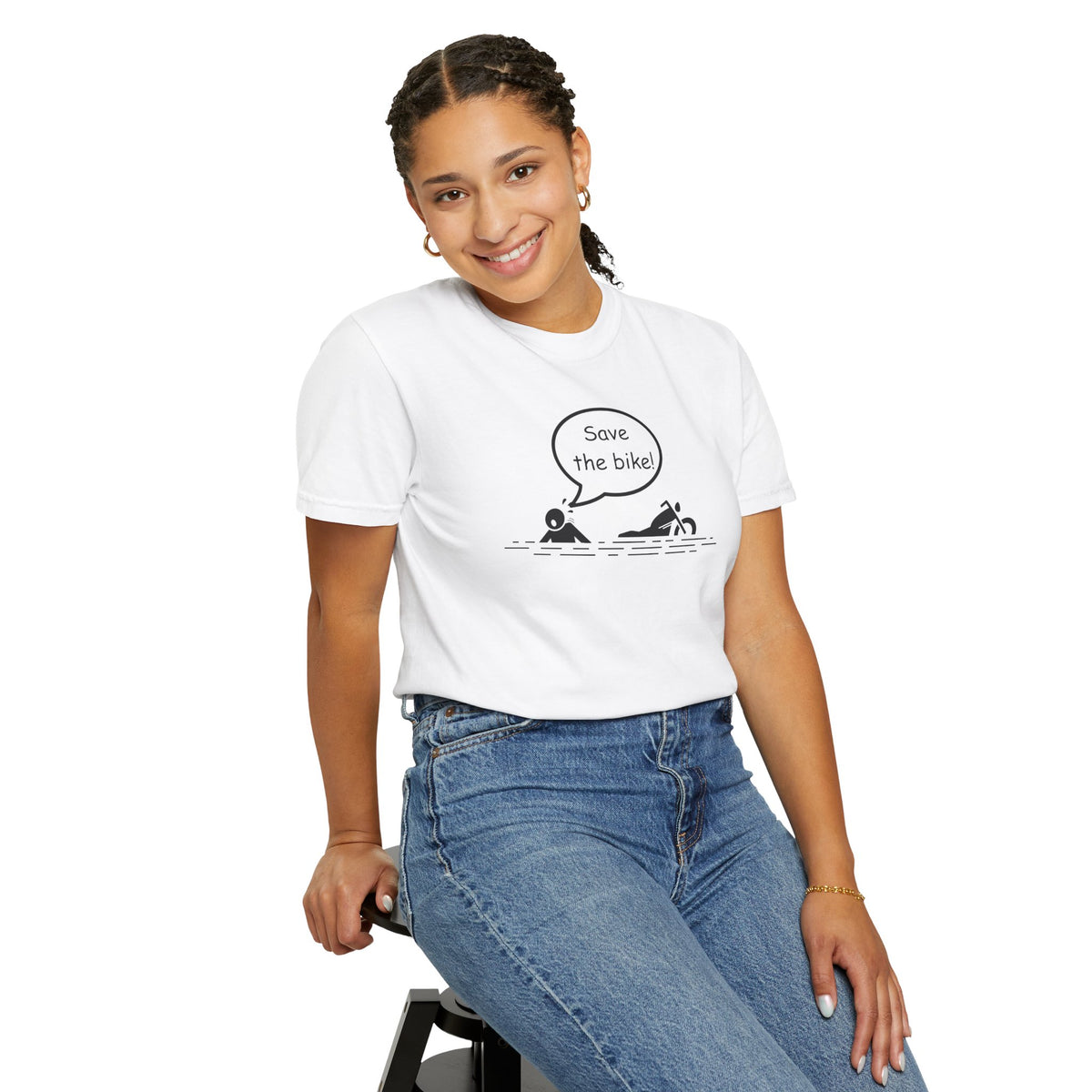 Non UK Sales Motorbike t-shirt (Save The Bike)  B/W