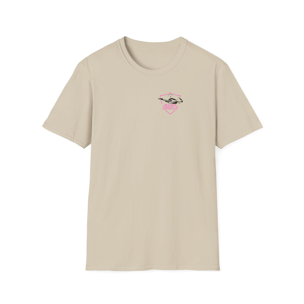 Motorbike T-shirt with 'Because Therapy is Expensive' (3) Small Logo