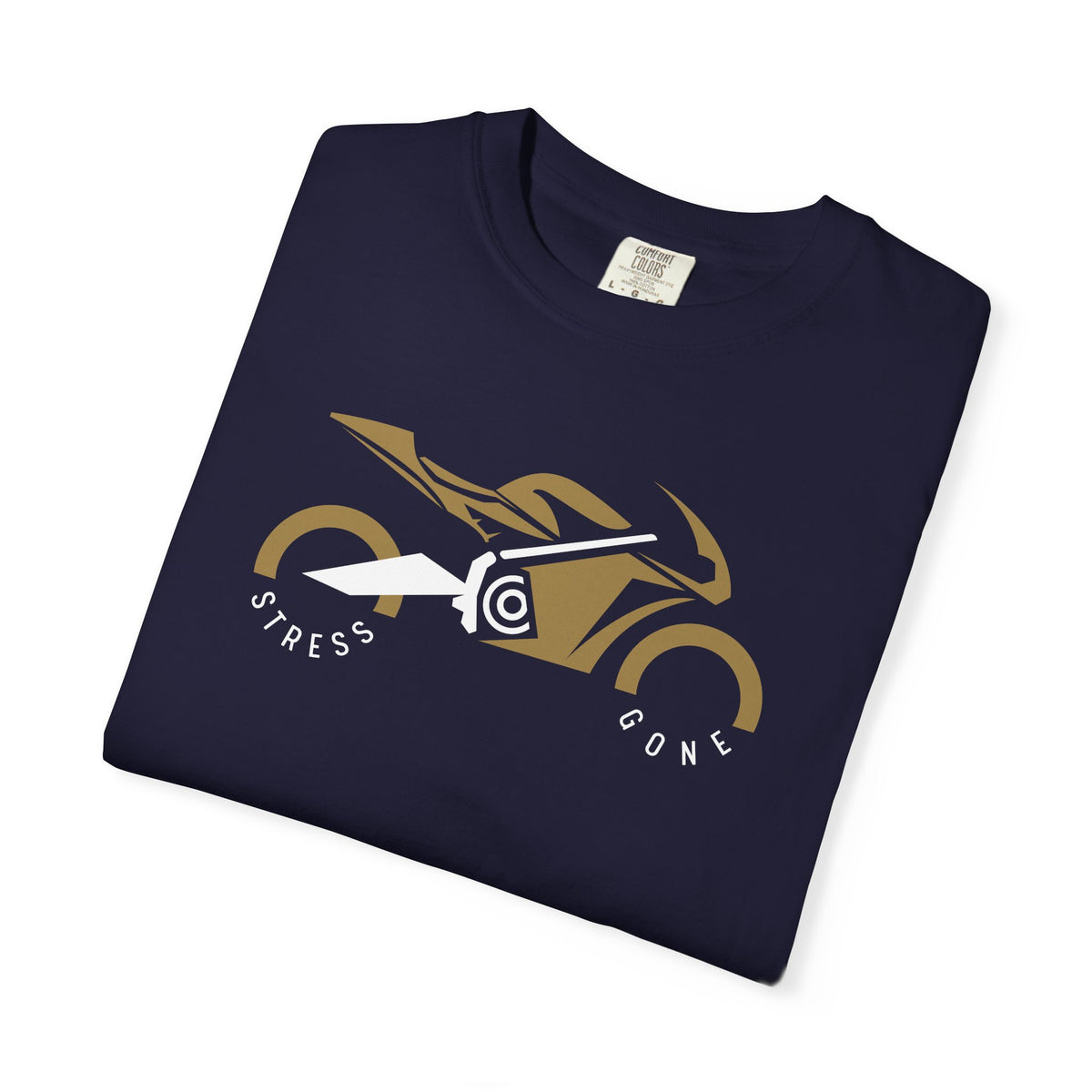 Non UK Sales Motorbike t-shirt  (Stress gone)  G/B