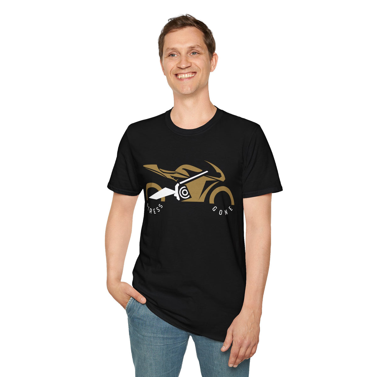 Motorbike T-shirt with 'Stress Gone'