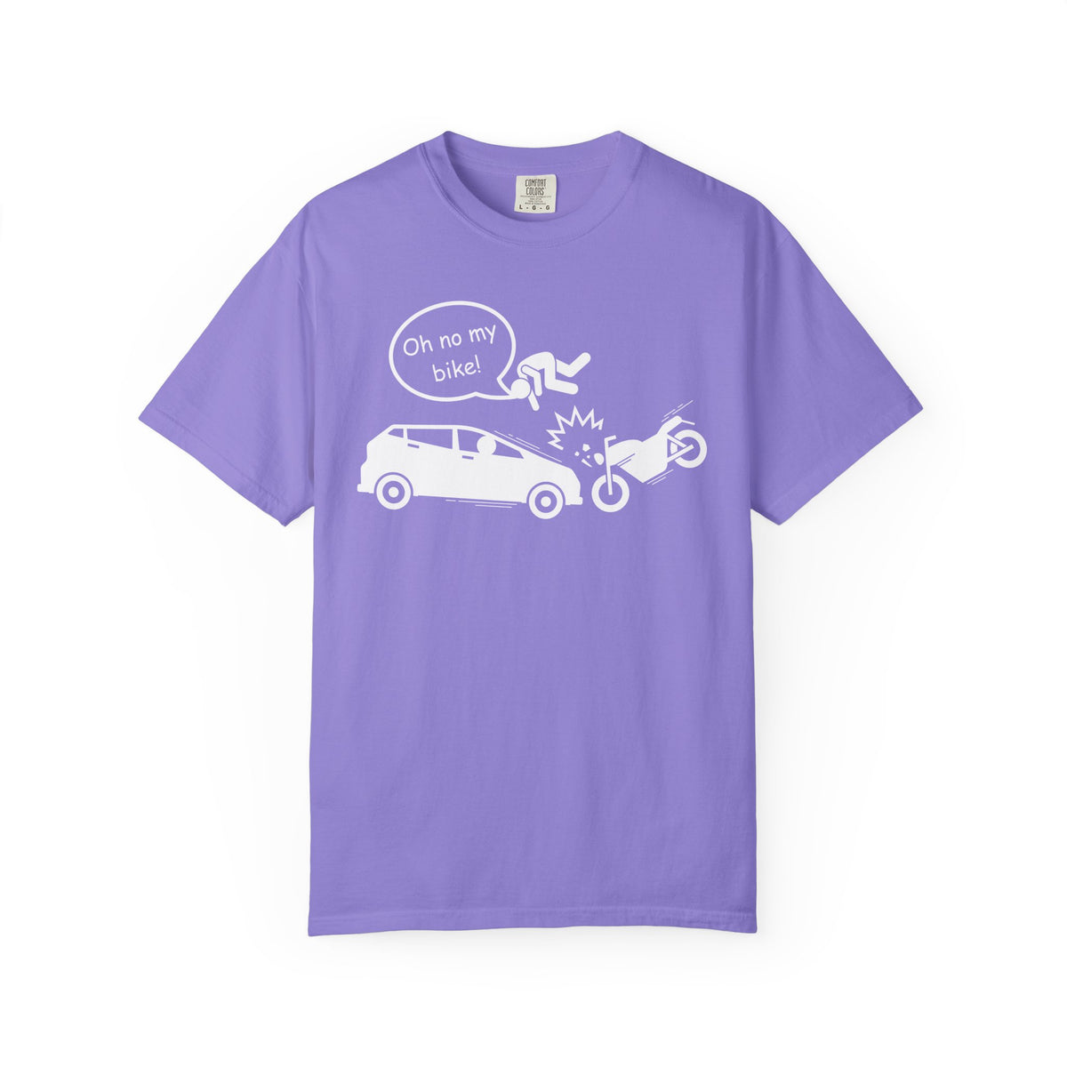 Non UK Sales Motorbike t-shirt (Oh no my bike) Car W/B