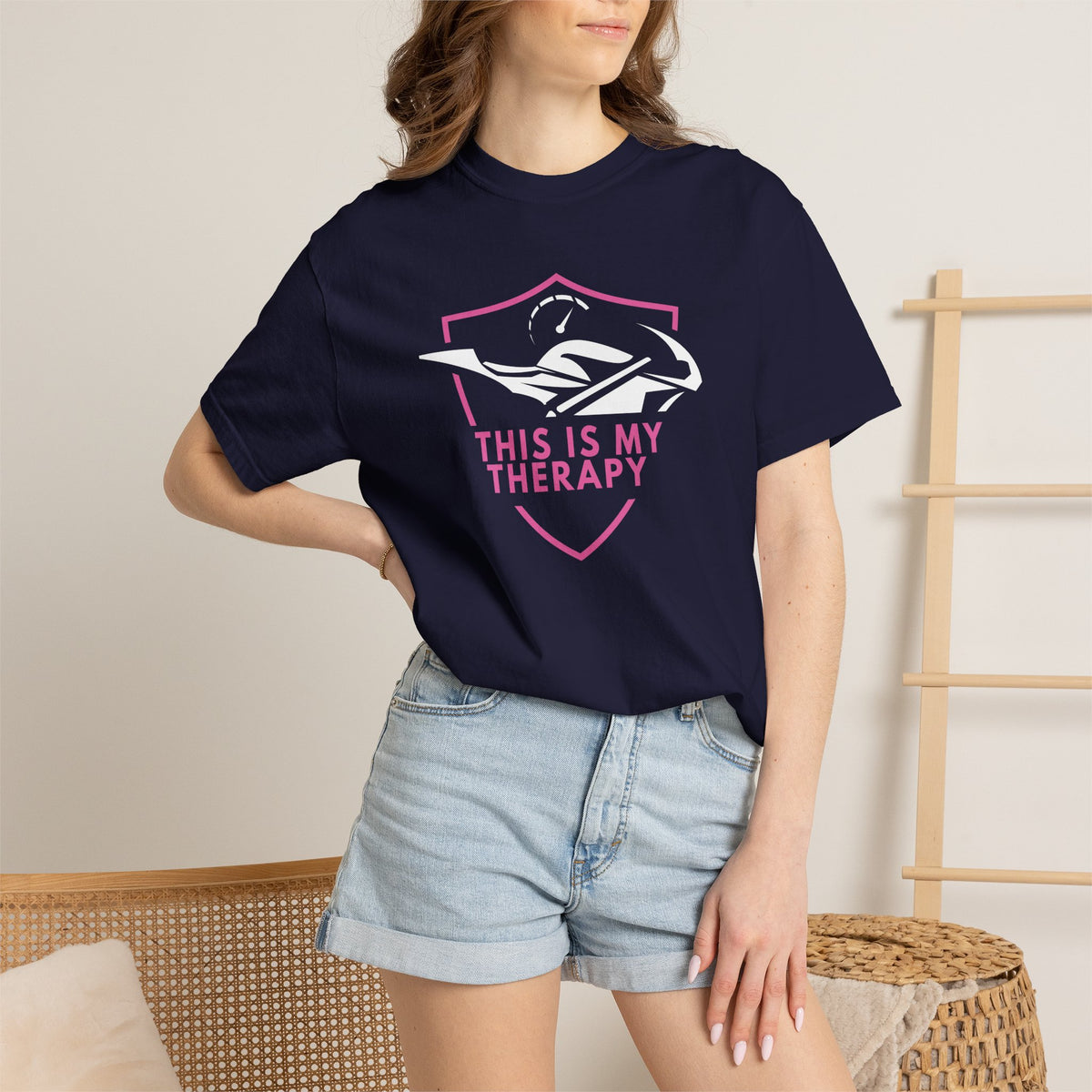 Non UK Sales Motorbike t-shirt  (This is my therapy)  P/B