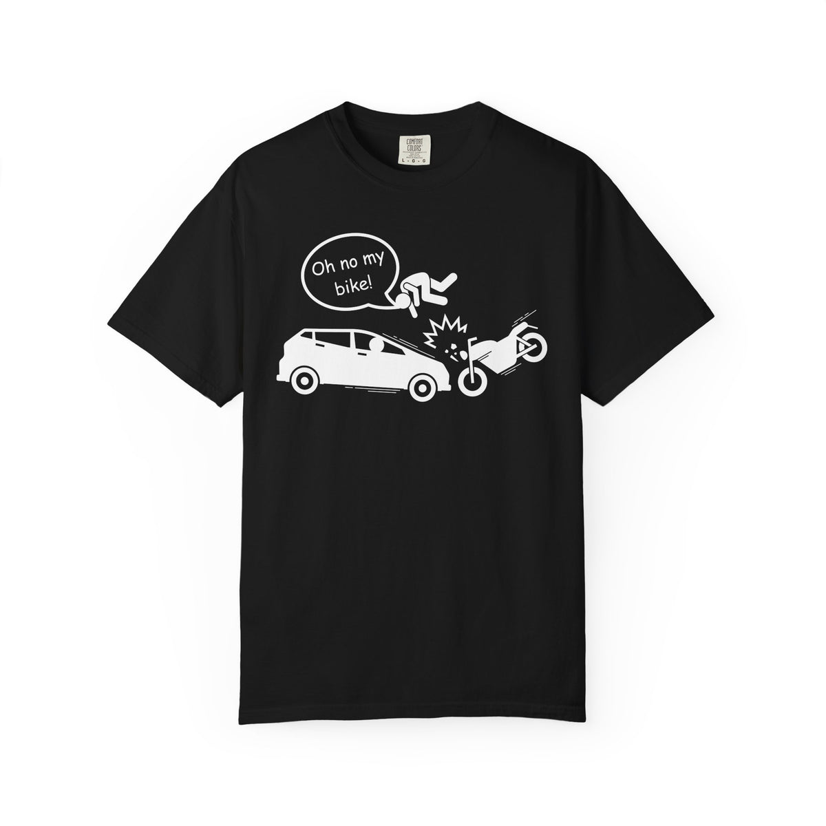 Non UK Sales Motorbike t-shirt (Oh no my bike) Car W/B