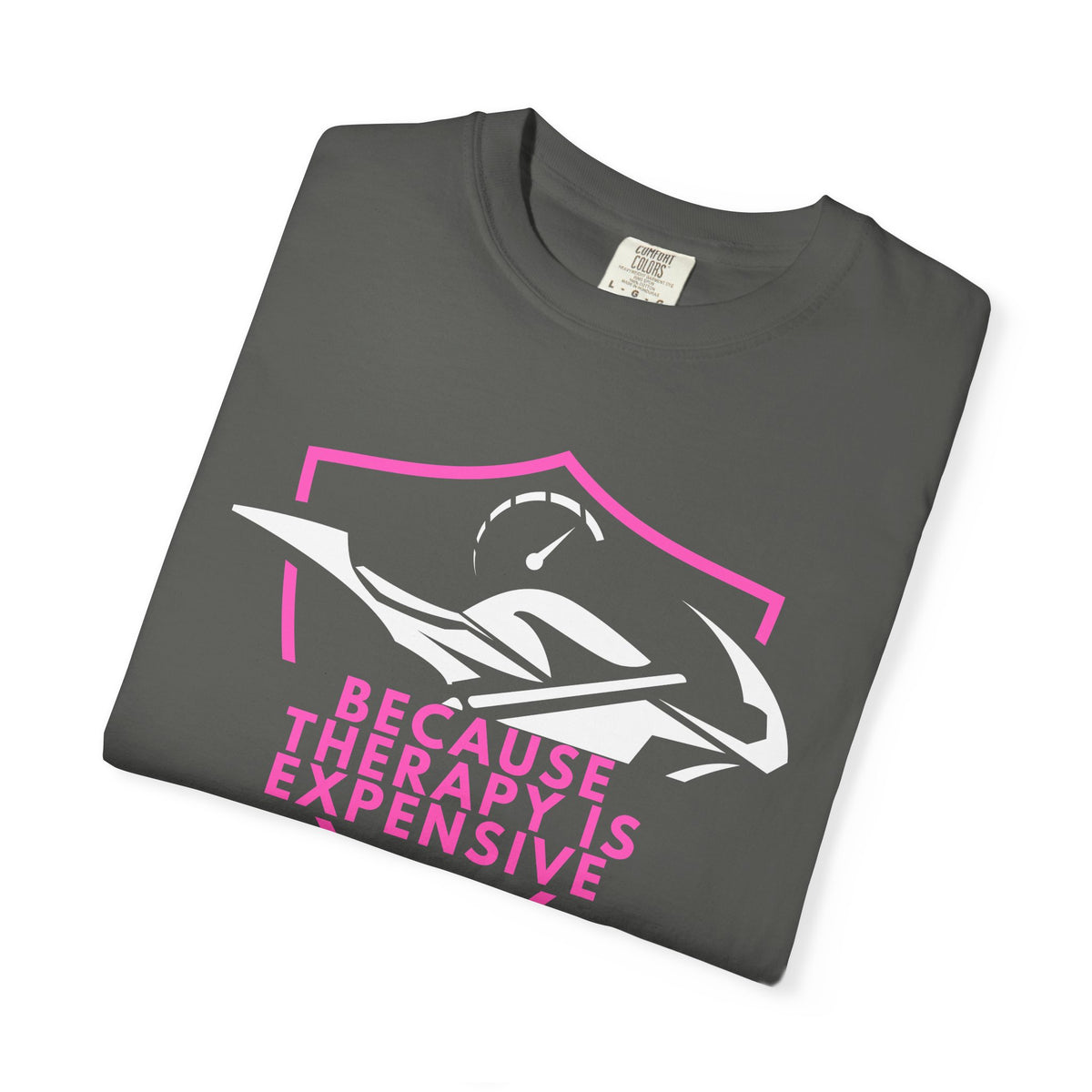 Non UK Sales Motorbike t-shirt  (Because Therapy is expensive) P/B