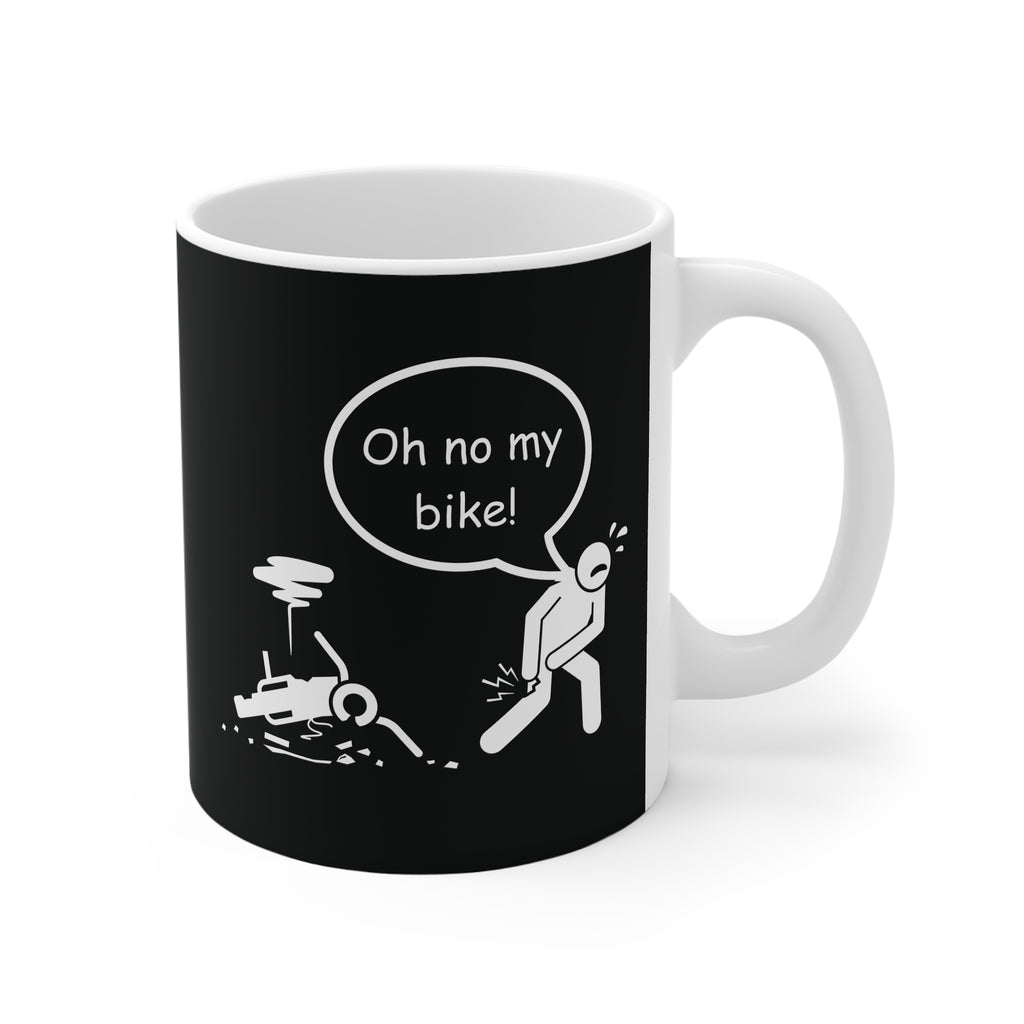 11oz White Mug With (Oh no my Bike) (1)