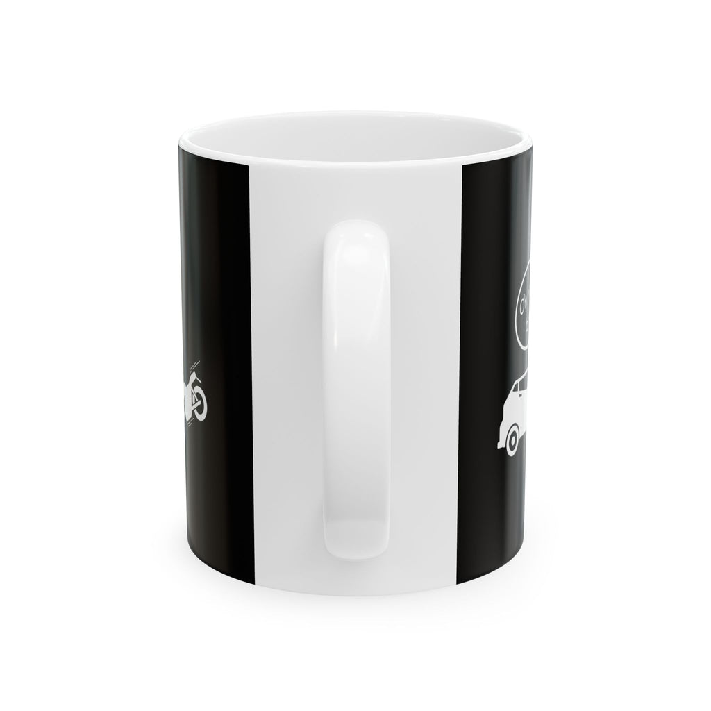 Non UK Sales 11oz And 15oz White Mug With (Oh no my bike!) B/W2