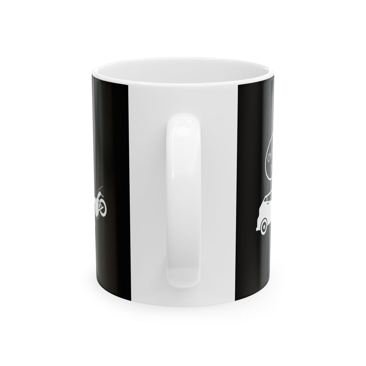 Non UK Sales 11oz And 15oz White Mug With (Oh no my bike!) B/W2