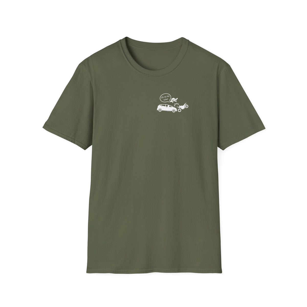 Motorbike T-shirt with 'Oh No My Bike!' (3) Small Logo
