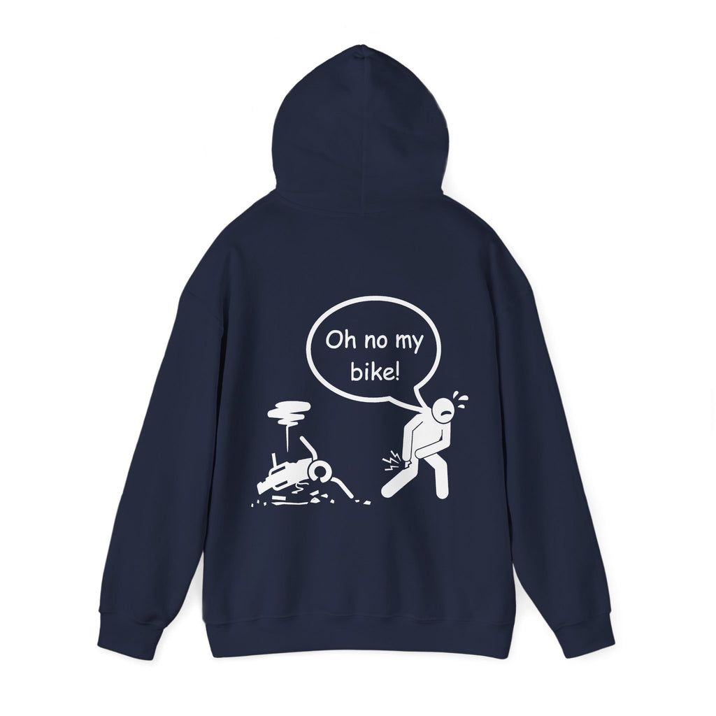 Unisex Heavy Blend™ Hooded Sweatshirt (Oh No My Bike 2) Back