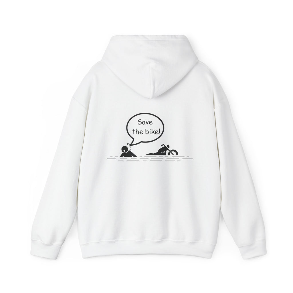 Non UK Sales Hooded Sweatshirt (Save the bike!) B/W