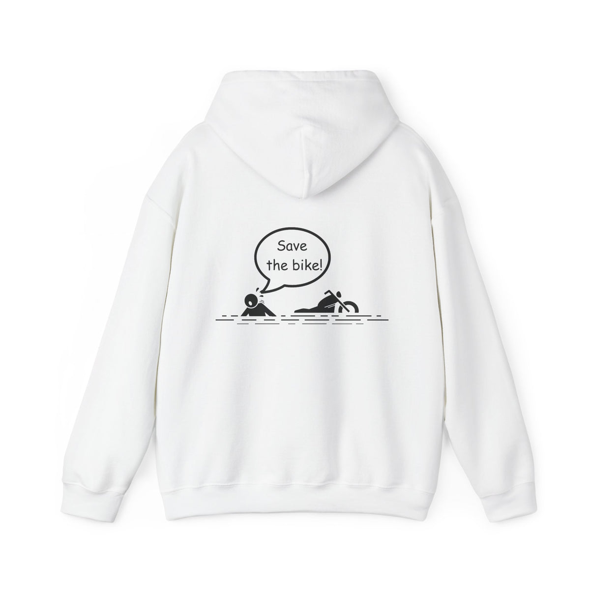 Non UK Sales Hooded Sweatshirt (Save the bike!) B/W