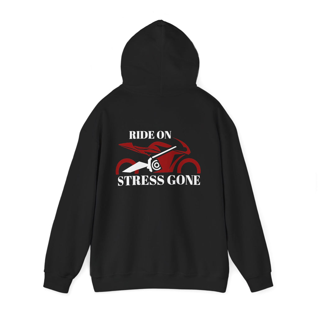 Unisex Heavy Blend™ Hooded Sweatshirt (Ride on, Stress gone)