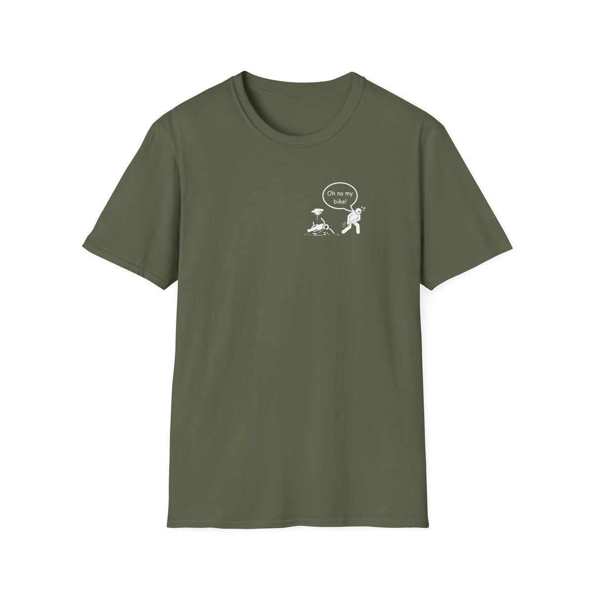Motorbike T-shirt with 'Oh No My Bike!' Small Logo