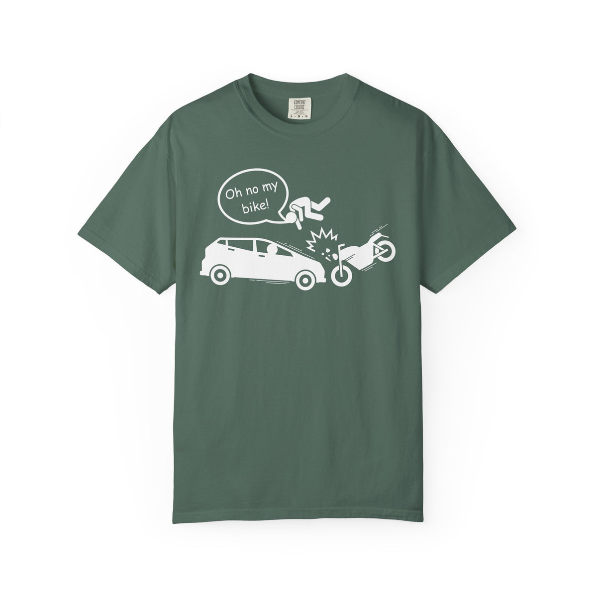 Non UK Sales Motorbike t-shirt (Oh no my bike) Car W/B