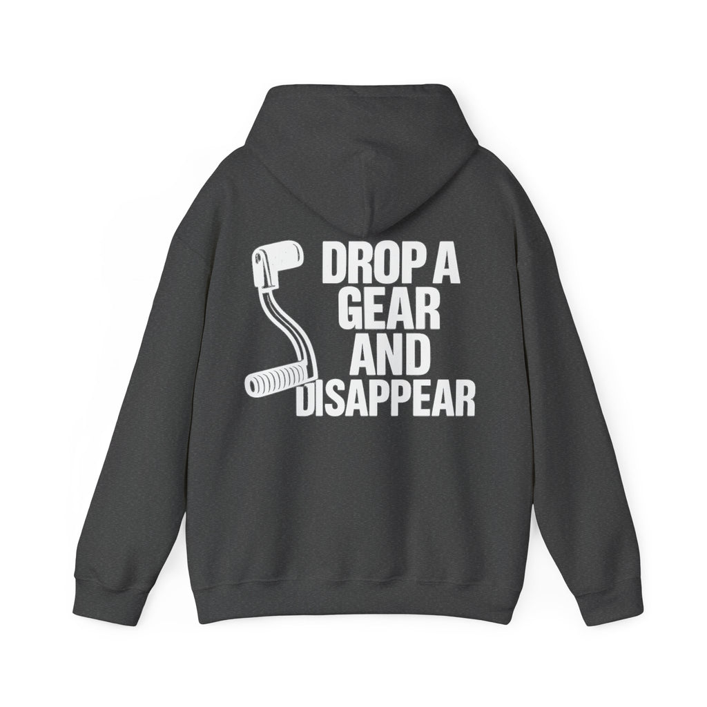 Unisex Heavy Blend™ Hooded Sweatshirt (Drop A Gear And Disappear) Back