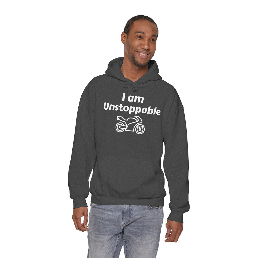 Motorcycle Hoodie — I Am Unstoppable / No, Wait Unstable Funny Biker Pullover