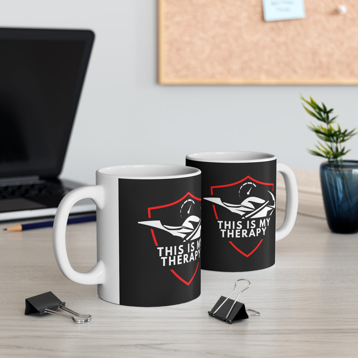 11oz White Mug With (This is my therapy) (1)