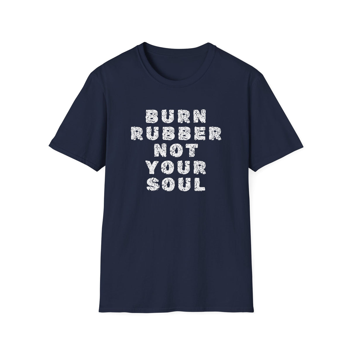 Motorbike T-shirt with 'Burn Rubber, Not your Soul' (5)