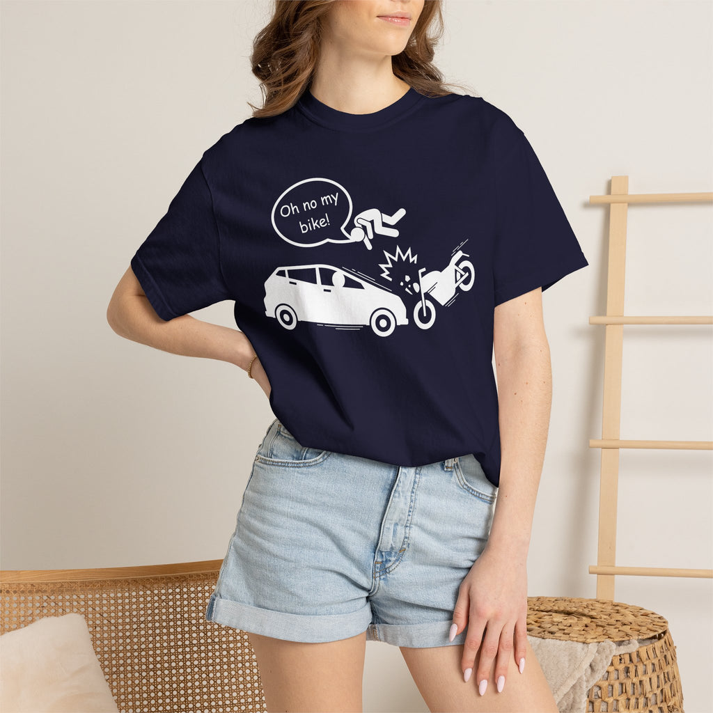 Non UK Sales Motorbike t-shirt (Oh no my bike) Car W/B