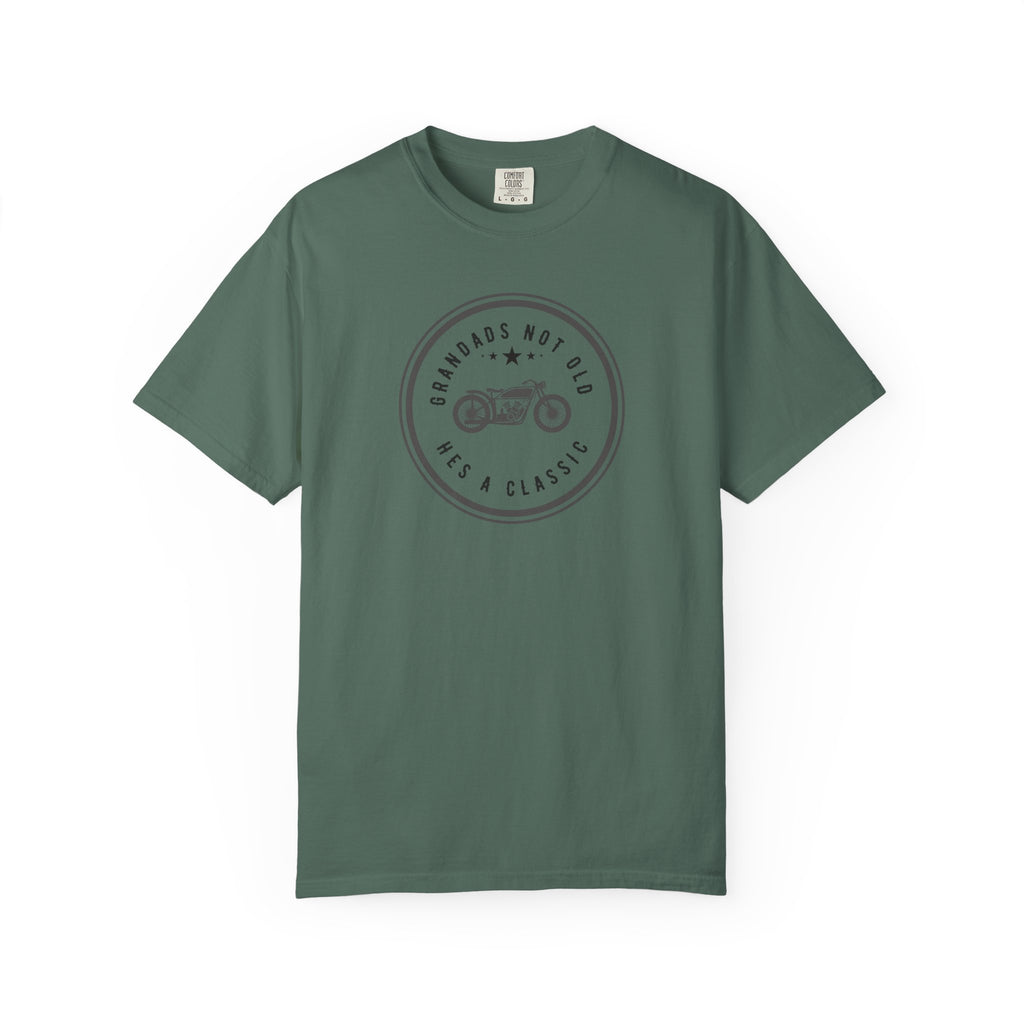 Non UK Sales Motorbike t-shirt  (Grandads not old, Hes a classic) B/W