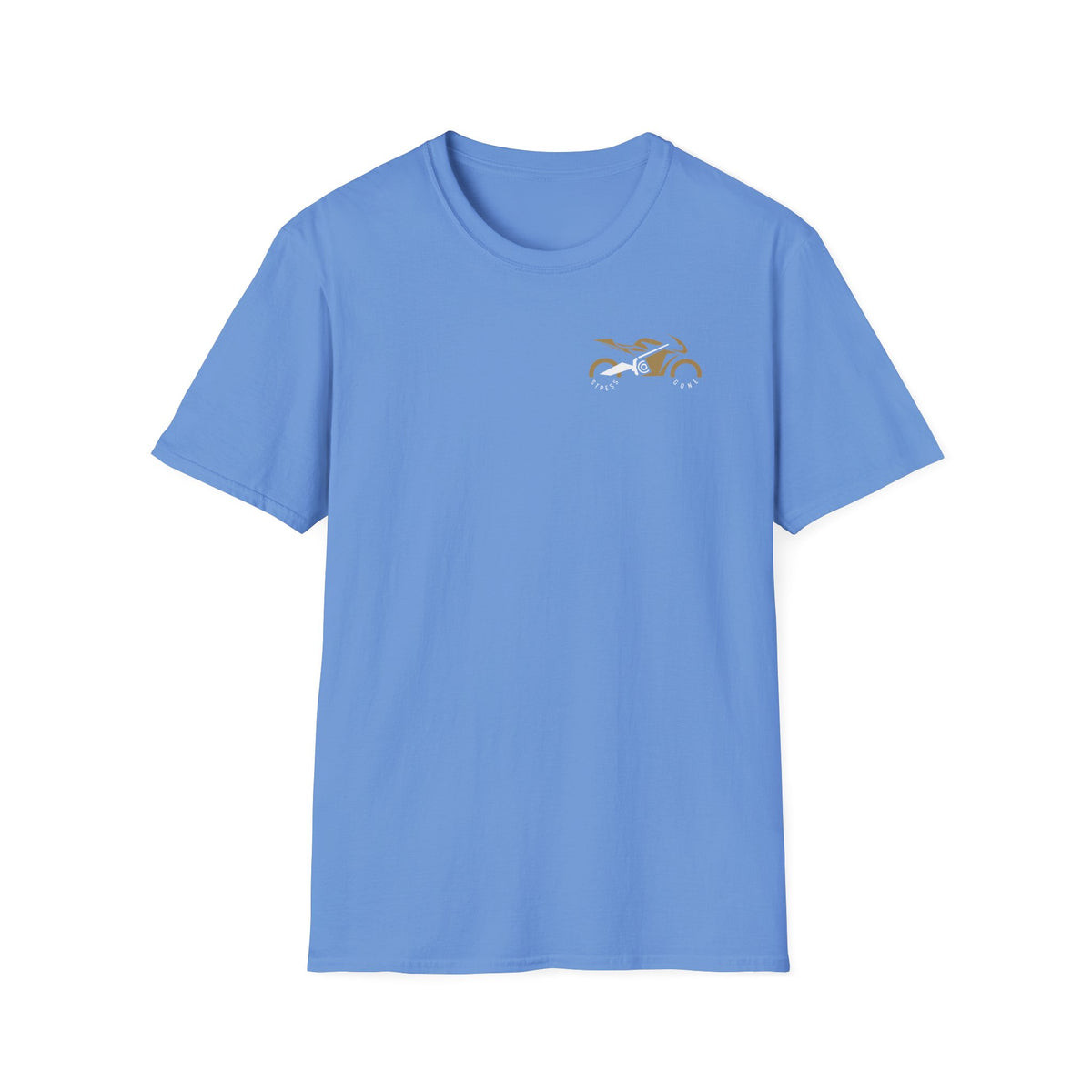 Motorbike T-shirt with 'Stress Gone' Small Logo