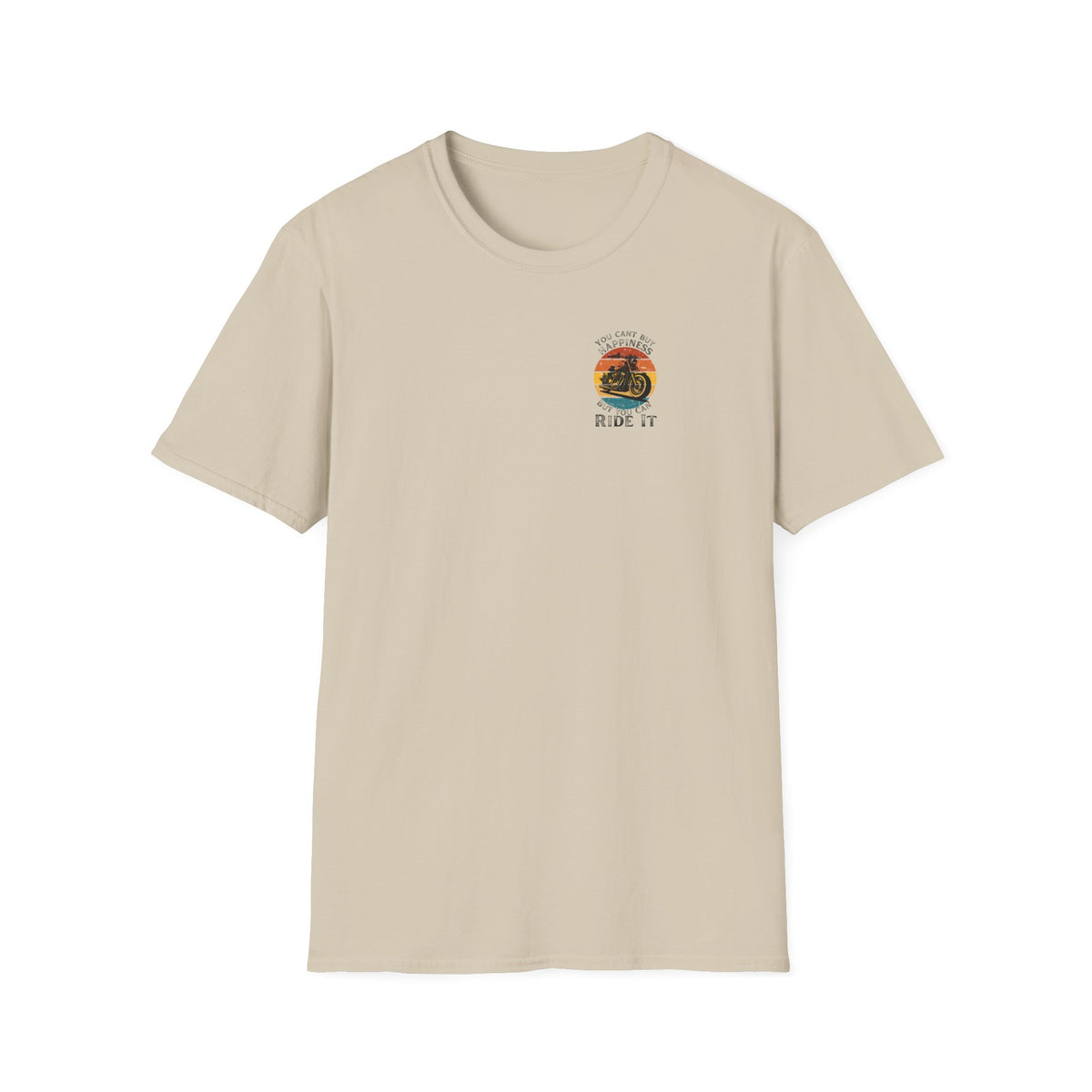 Motorbike T-shirt with You Cant Buy Happiness, But You Can Ride It' Small Logo