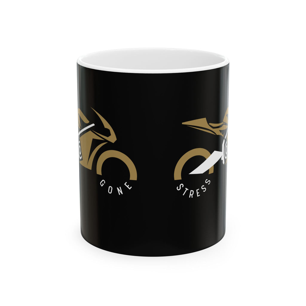 Non UK Sales 11oz And 15oz White Mug With (Stress Gone) B/G