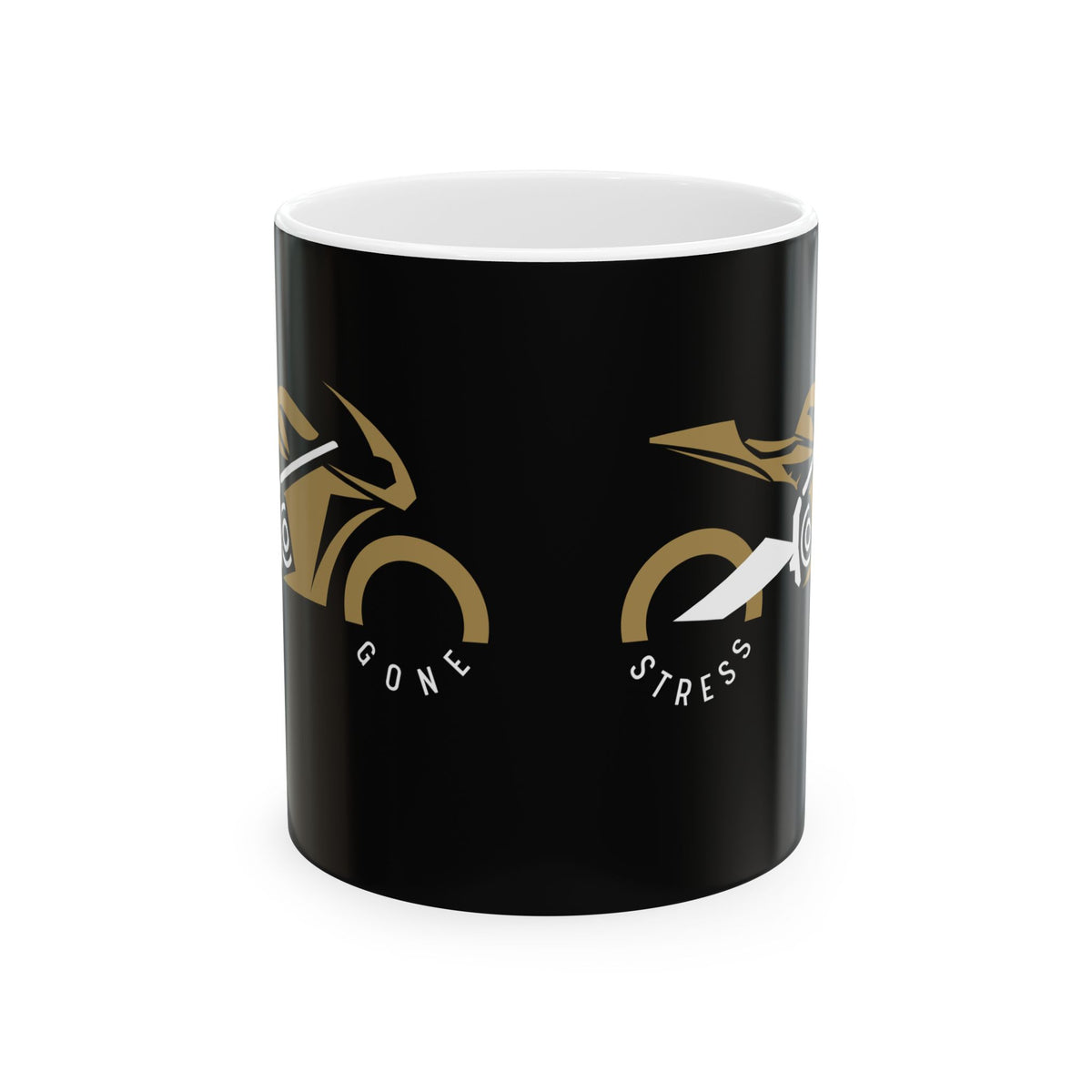 Non UK Sales 11oz And 15oz White Mug With (Stress Gone) B/G
