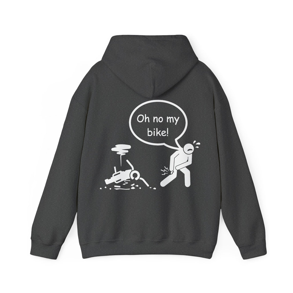 Unisex Heavy Blend™ Hooded Sweatshirt (Oh No My Bike 2) Back