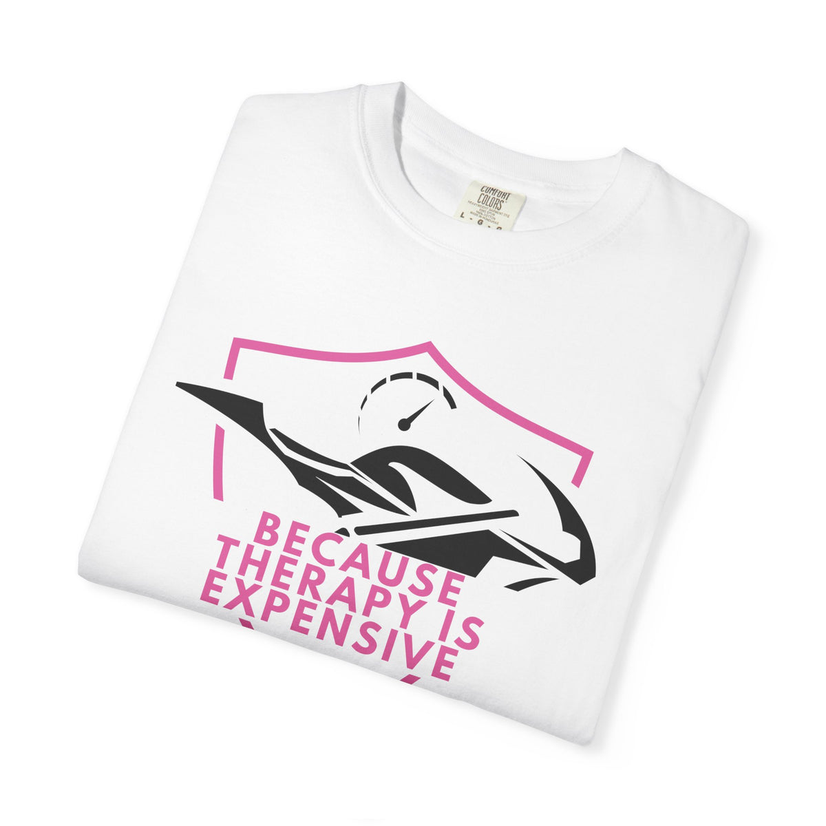 Non UK Sales Motorbike t-shirt  (Because Therapy is expensive) P/W