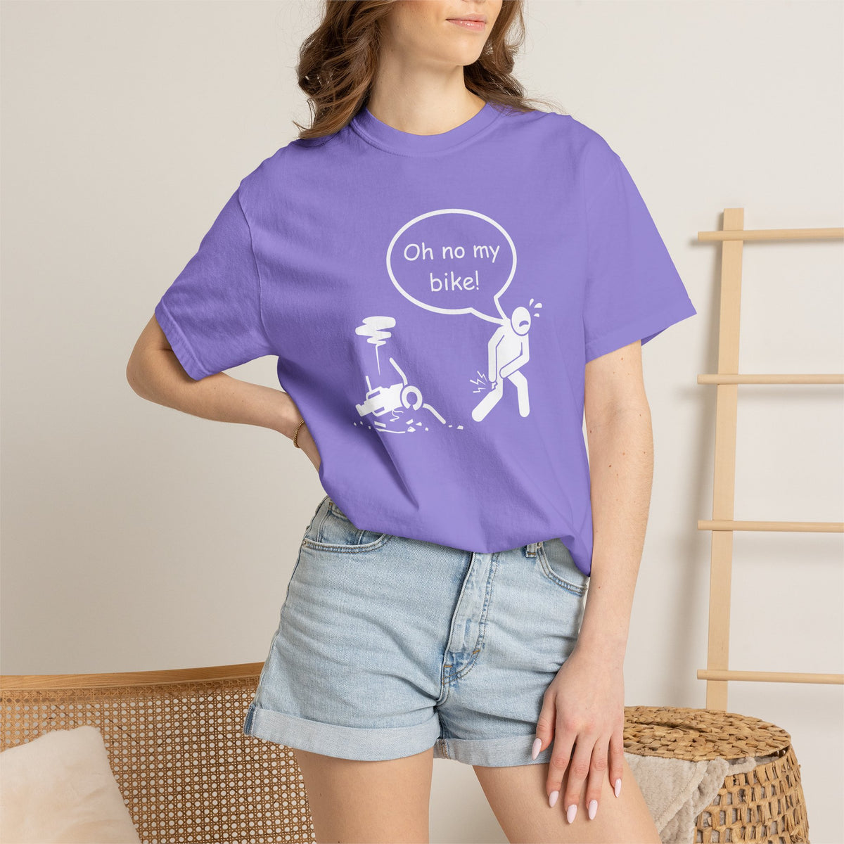 Non UK Sales Motorbike t-shirt  (Oh no my bike)  Dropped W/B