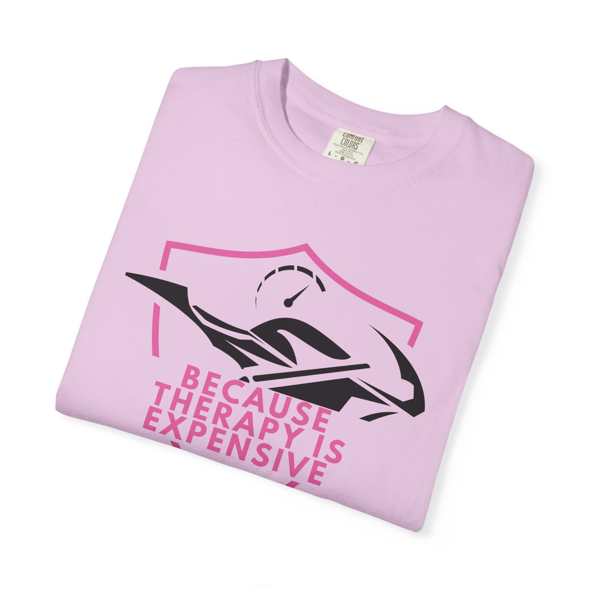 Non UK Sales Motorbike t-shirt  (Because Therapy is expensive) P/W