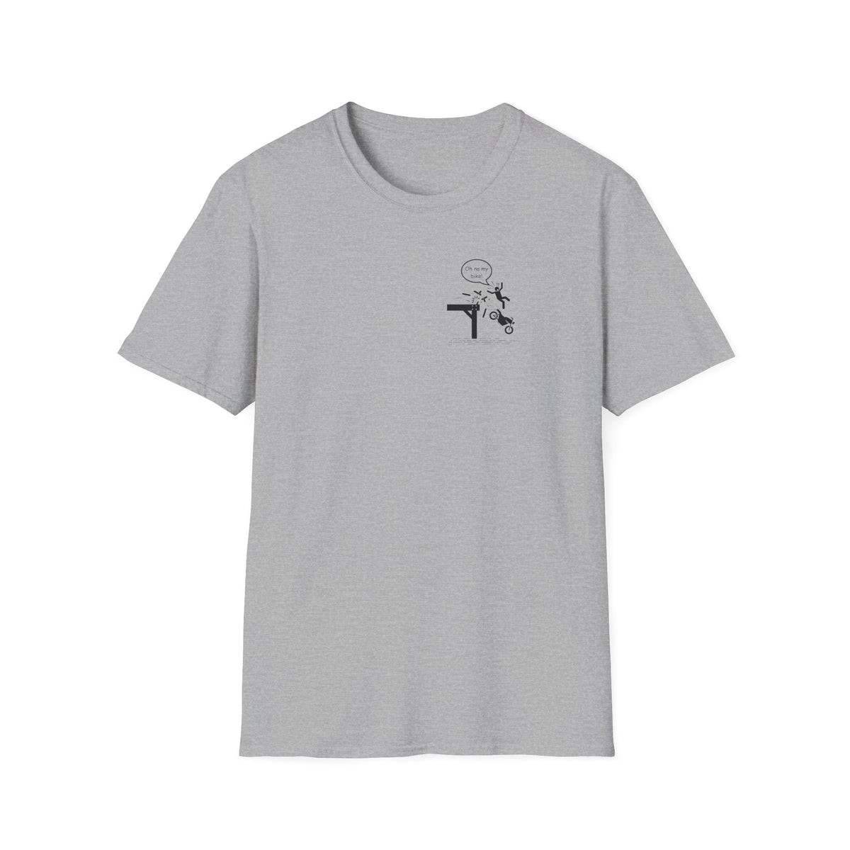 Motorbike T-shirt with 'Oh No My Bike!' (2) Small Logo