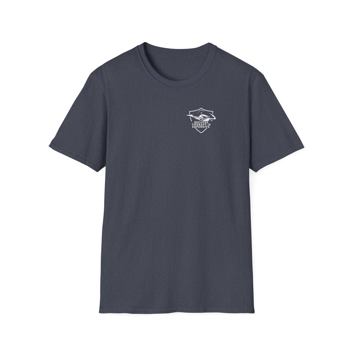 Motorbike T-shirt with 'Because Therapy is Expensive' (1) Small Logo