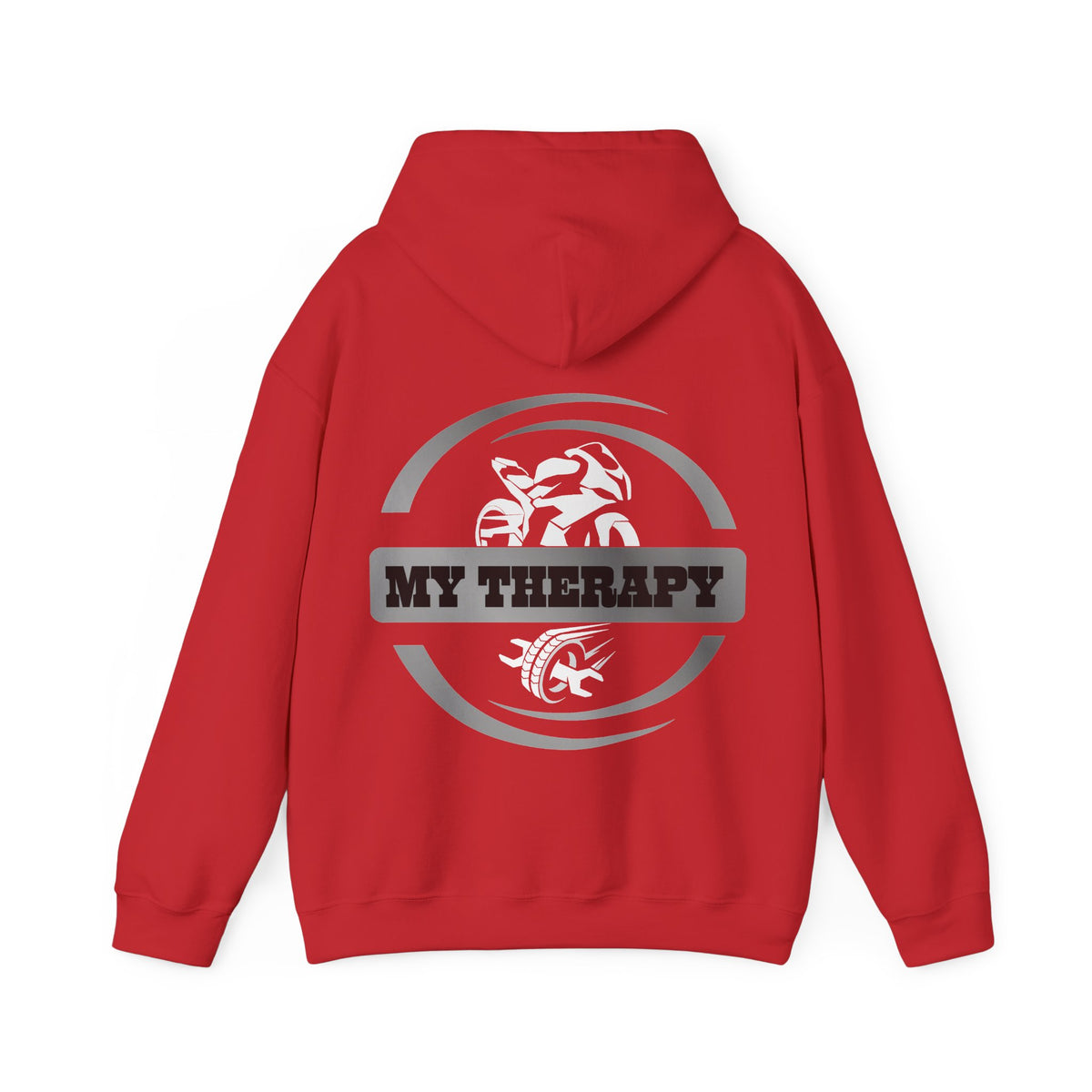 Unisex Heavy Blend™ Hooded Sweatshirt (My Therapy-Silver) Back