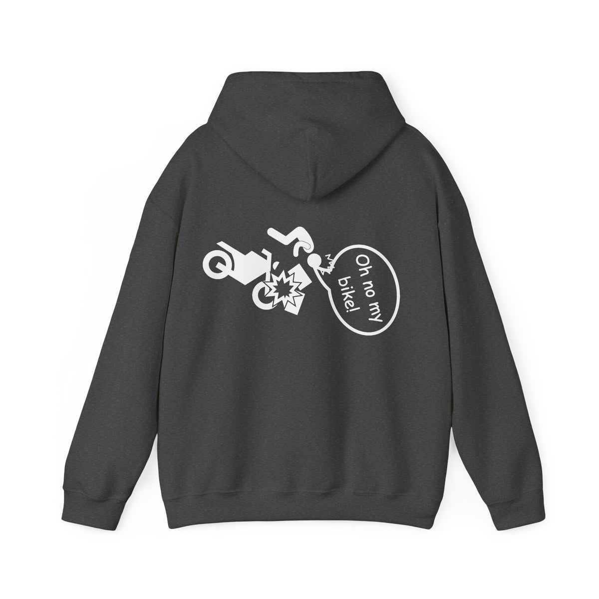 Unisex Heavy Blend™ Hooded Sweatshirt (Oh No My Bike 1) Back