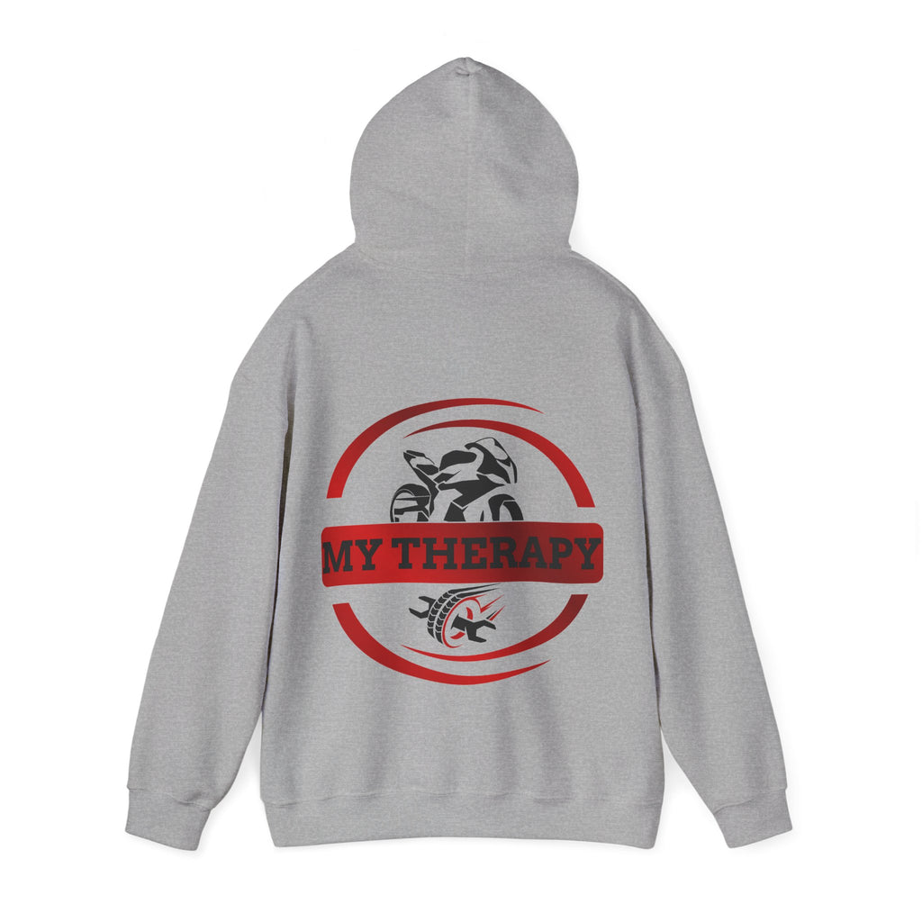 Unisex Heavy Blend™ Hooded Sweatshirt (My Therapy-Red) Back