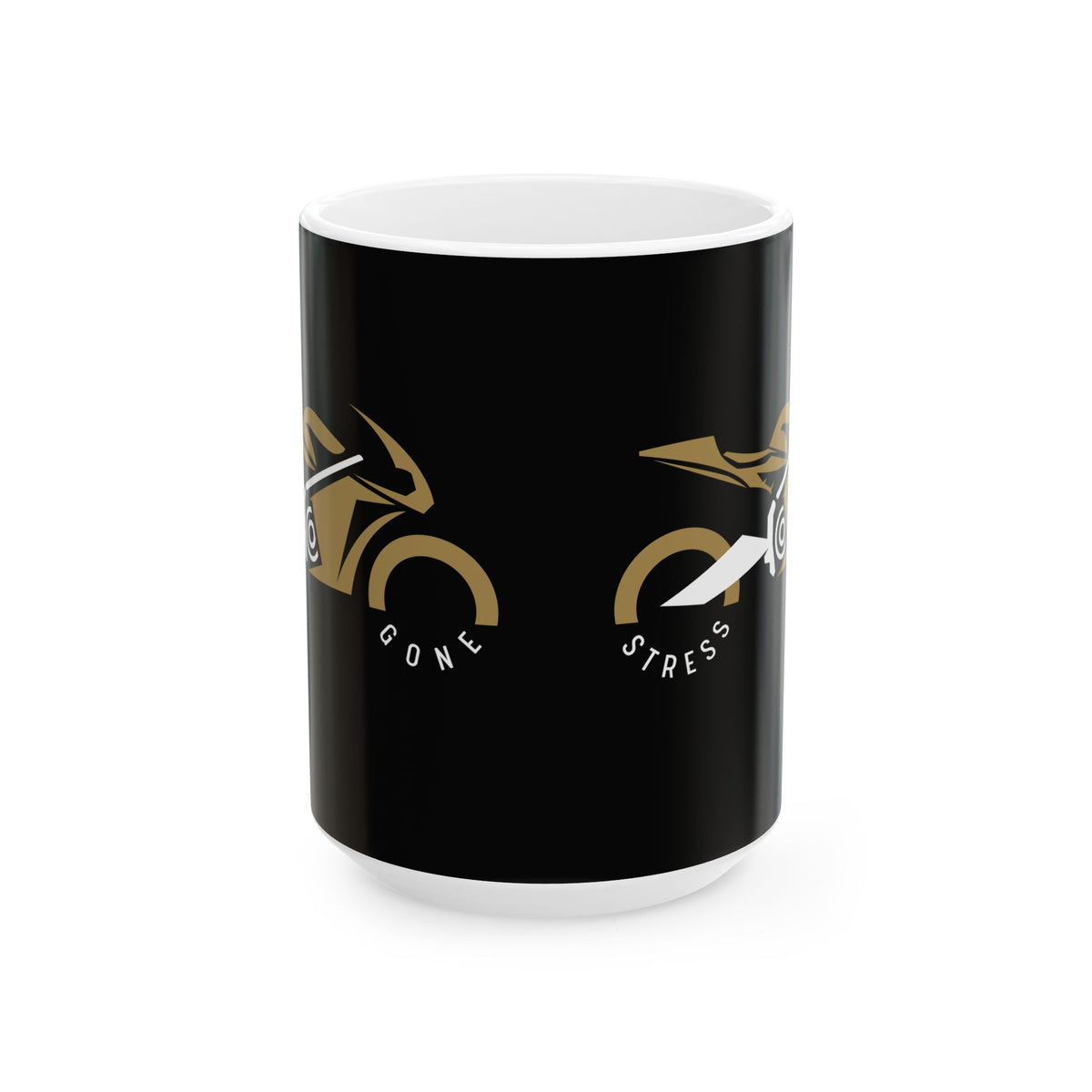 Non UK Sales 11oz And 15oz White Mug With (Stress Gone) B/G