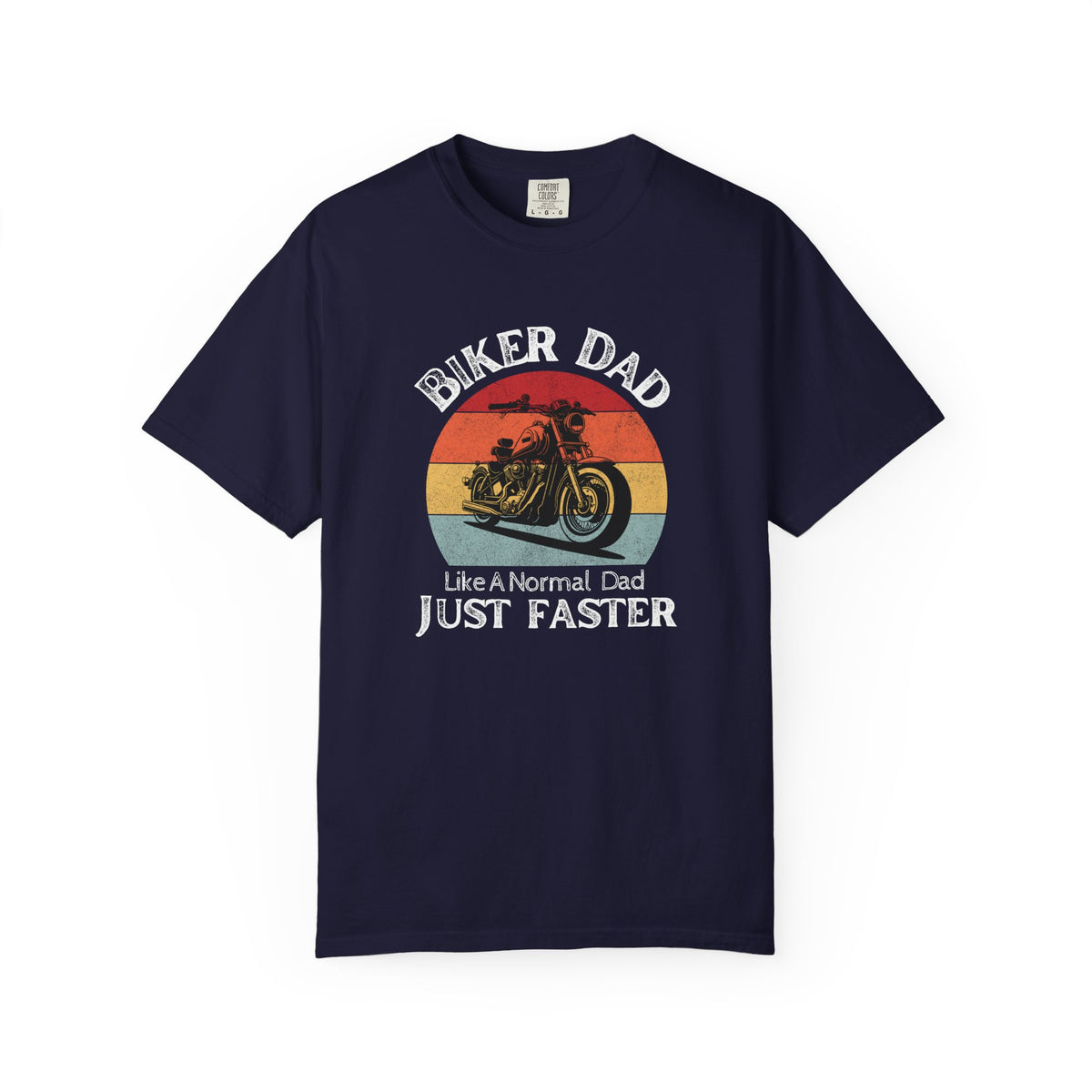 Non UK Sales Motorbike t-shirt  (Biker Dad, Like a normal Dad, Just faster) W/B