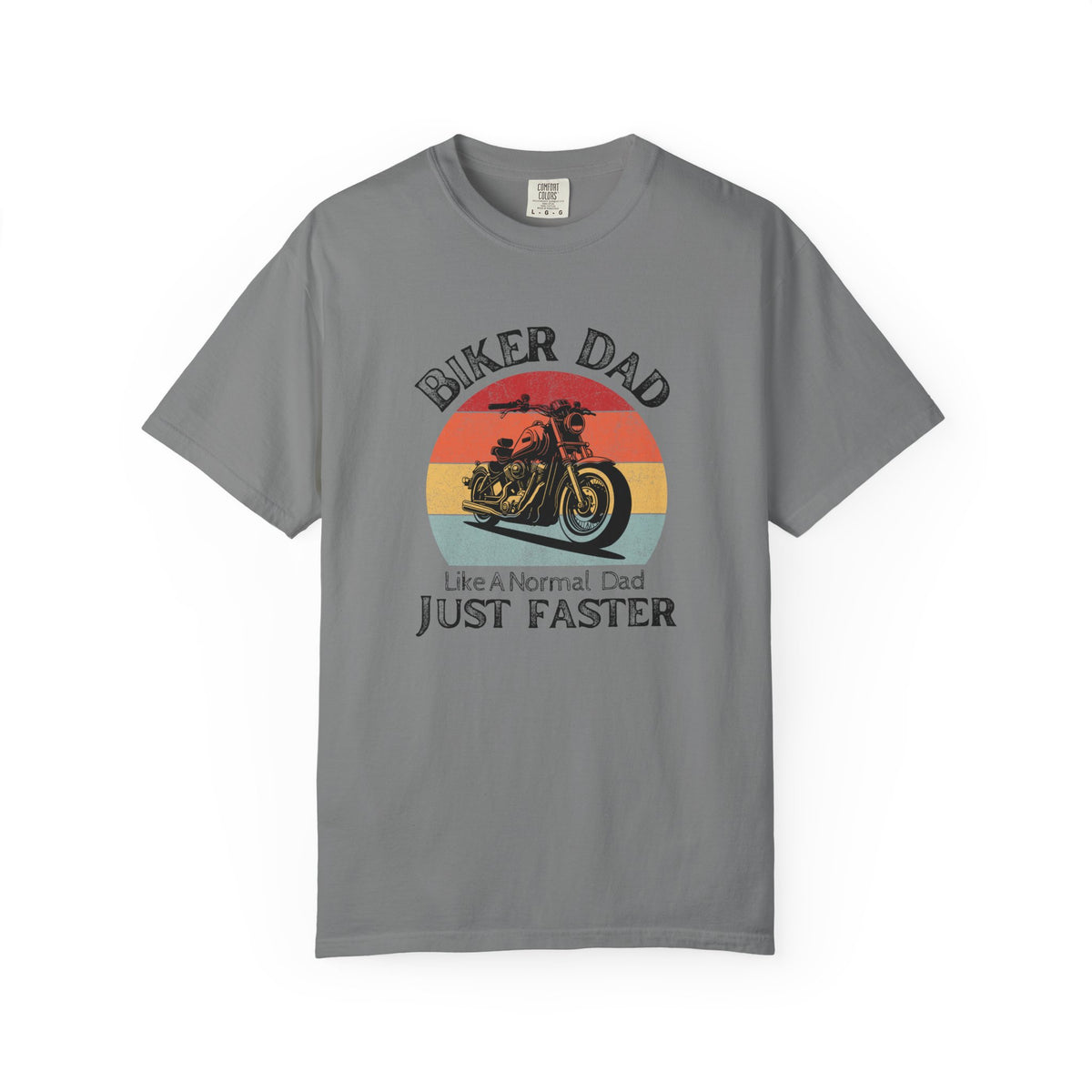 Non UK Sales Motorbike t-shirt  (Biker Dad, Like a normal Dad, Just faster) B/W
