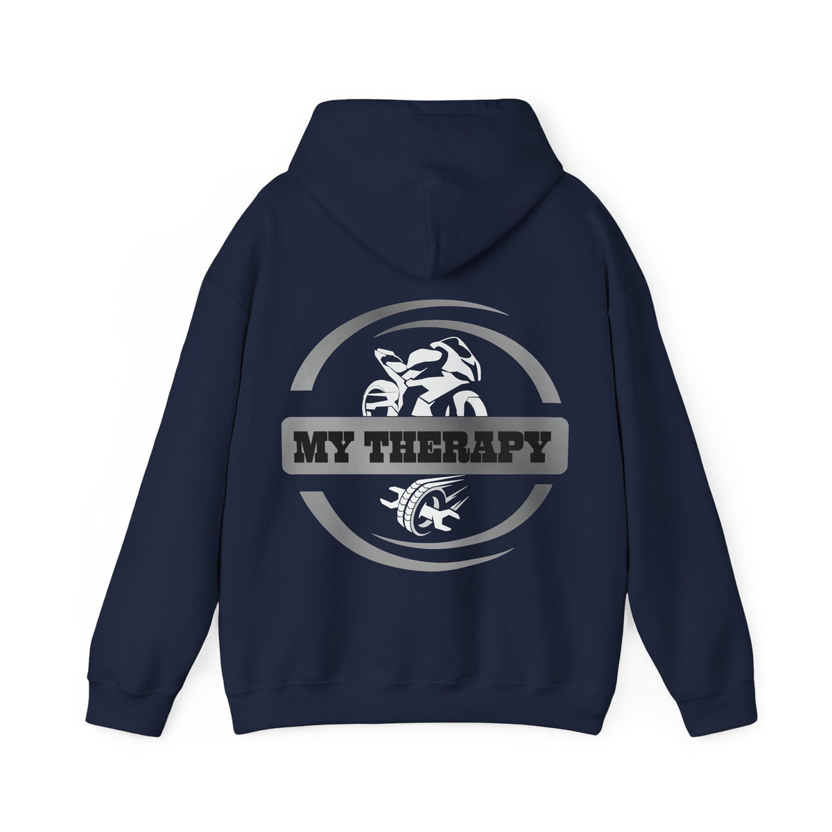 Unisex Heavy Blend™ Hooded Sweatshirt (My Therapy-Silver) Back