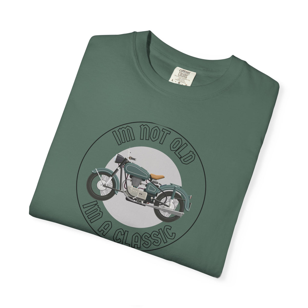 Non UK Sales Motorbike t-shirt  (Im not old, Im a classic) B/W
