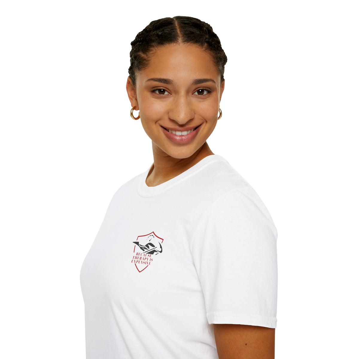 Motorbike T-shirt with 'Because Therapy is Expensive' (4) Small Logo