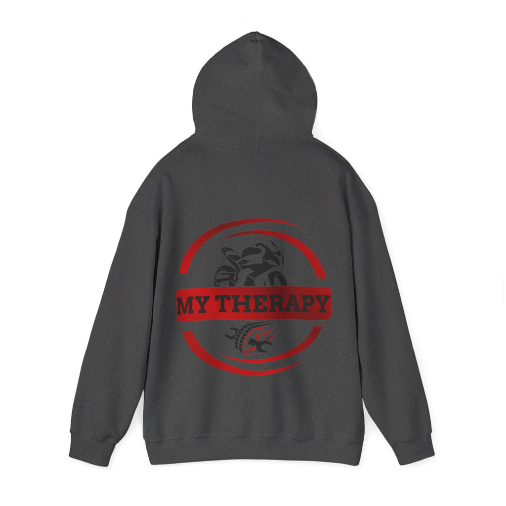 Unisex Heavy Blend™ Hooded Sweatshirt (My Therapy-Red) Back