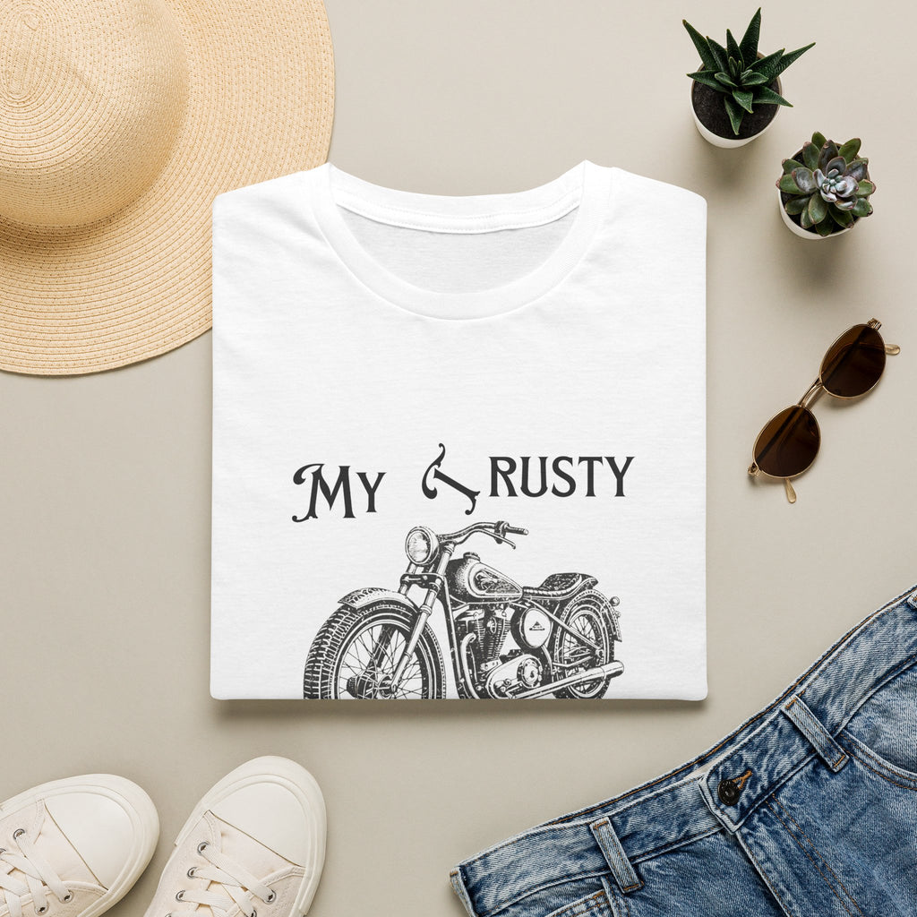 Motorbike T-shirt with 'My Trusty (Rusty) Old Steed' (2)