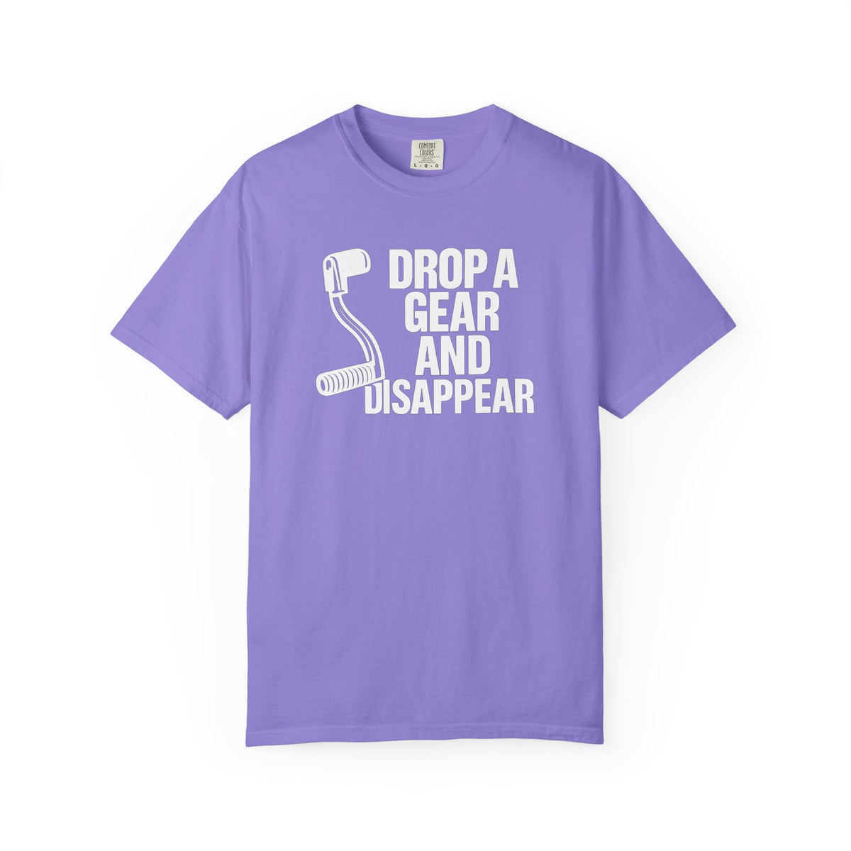 Non UK Sales Motorbike t-shirt  (Drop a gear and disappear) Words W/B