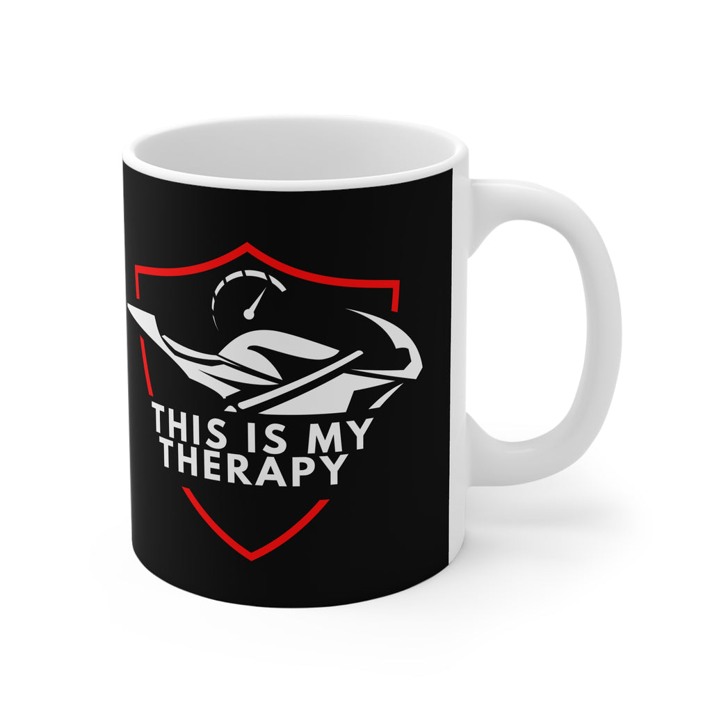 11oz White Mug With (This is my therapy) (1)