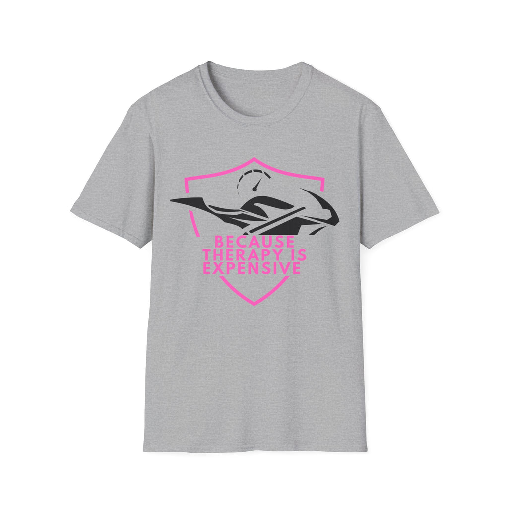 Motorbike T-shirt with 'Because Therapy is Expensive' (3)